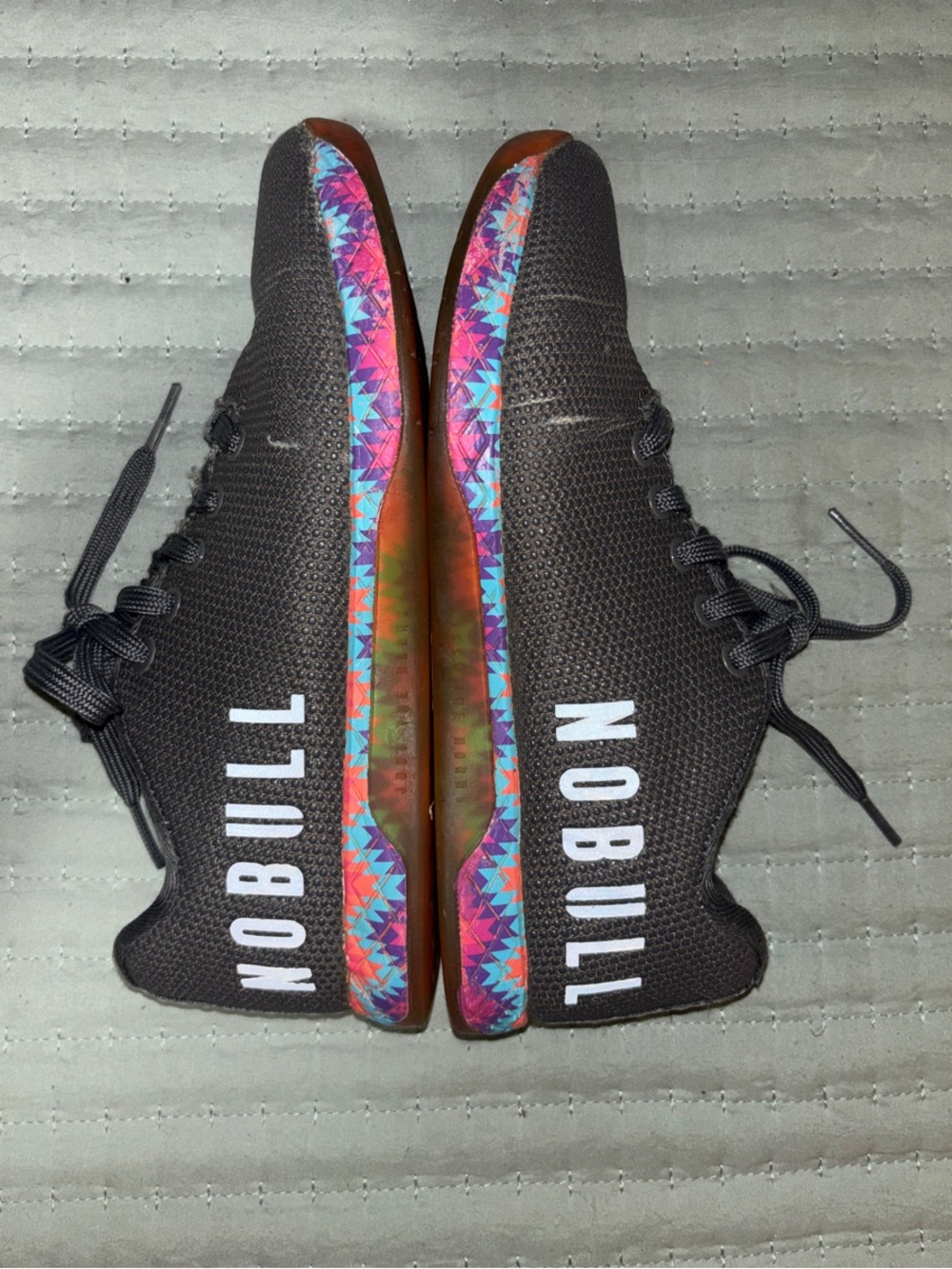 NOBULL Outwork Cross-Training Shoes - Gray Patchwork/Rainbow - W7.5/M6